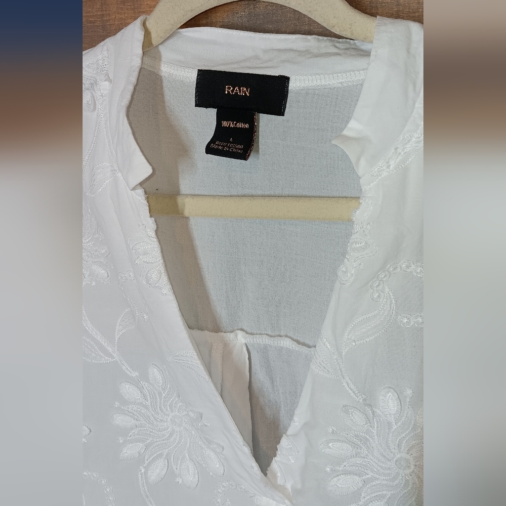 Rain Bohemian Top White L Embroidered - Picture 3 of 6